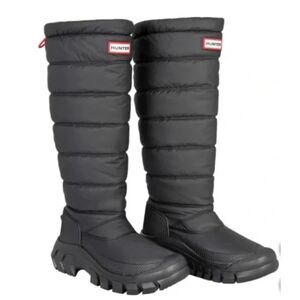 Hunter Women's Intrepid Tall Snow Boots Black Insulated Waterproof Quilted NIB